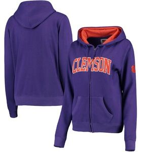 CLEMSON Women’s Block Letter Full-Zip Hoodie - M